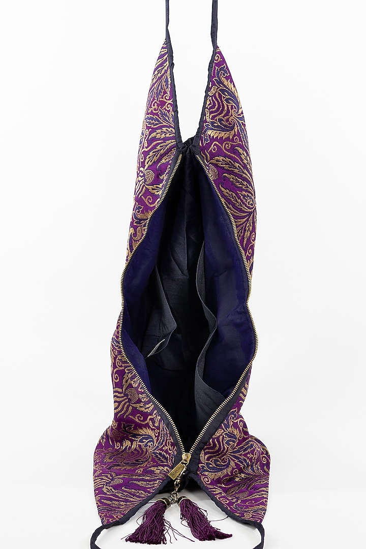 Purple Jhola Bag With Tassels by THAT GYPSY at Pernia's Pop Up Shop