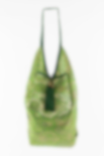 Mint Green Jhola Bag With Tassels by THAT GYPSY