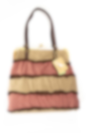 Beige Jhola Bag With Ruffles by THAT GYPSY