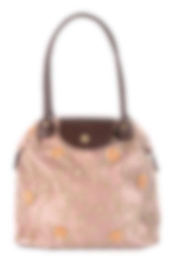 Blush Pink Lace & Net Embroidered Bag by THAT GYPSY