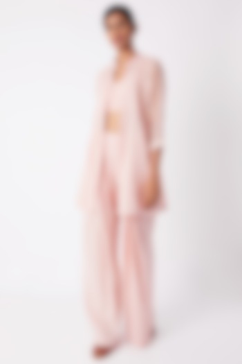 Blush Pink Pintucked Shirt by Tahweave at Pernia's Pop Up Shop