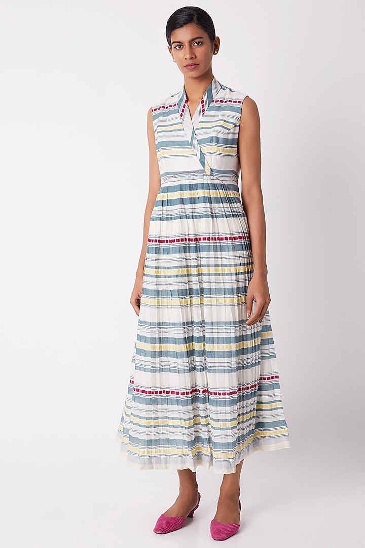 Multi Colored Striped Summer Dress by Tahweave at Pernia's Pop Up Shop
