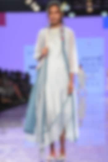 Light Blue Sheer Wrap Overlayer Dress by Tahweave