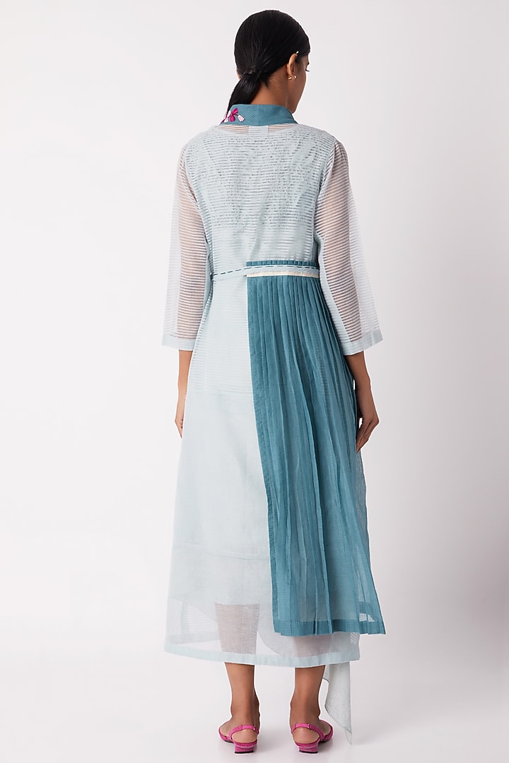 Light Blue Sheer Wrap Overlayer Summer Dress by Tahweave at Pernia's Pop Up Shop
