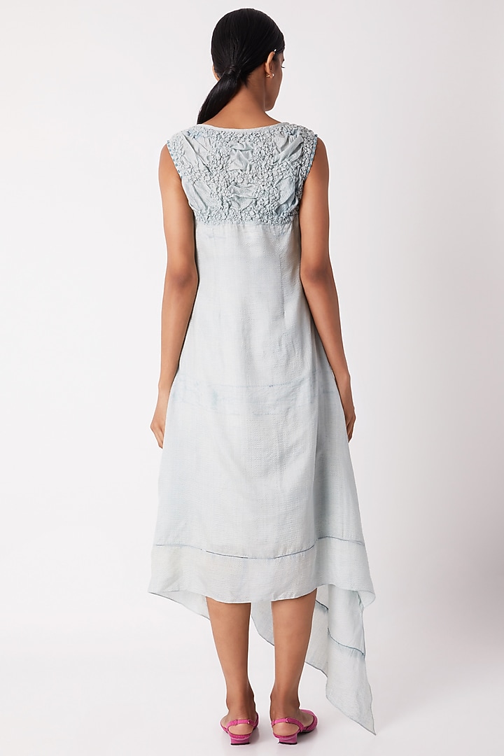 Light Blue Draped Summer Dress by Tahweave at Pernia's Pop Up Shop
