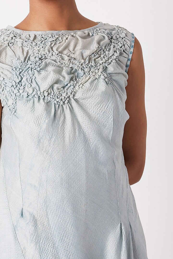 Light Blue Draped Summer Dress by Tahweave at Pernia's Pop Up Shop