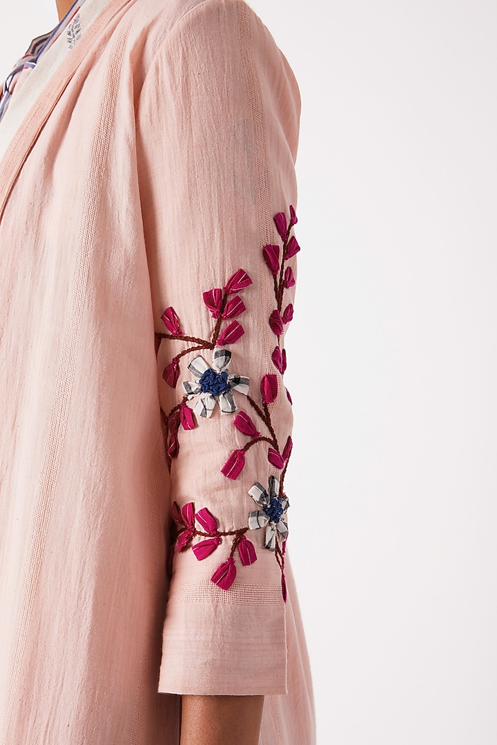 Blush Pink Floral Long Overlayer by Tahweave at Pernia's Pop Up Shop