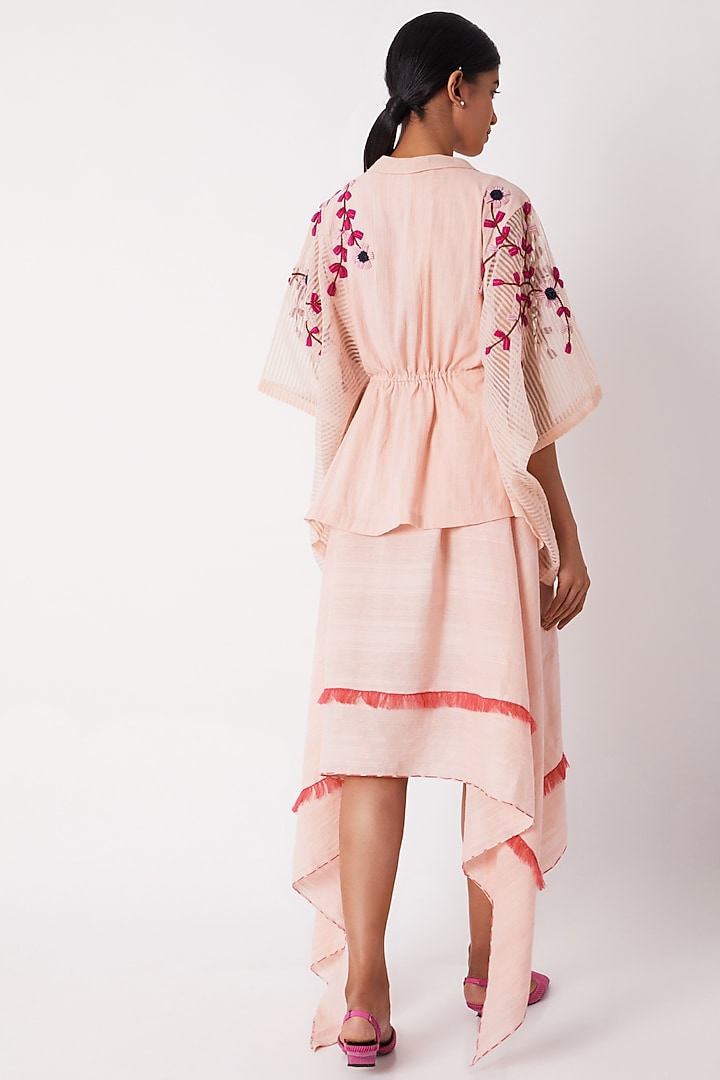 Blush Pink Wrap Overlayer With Drawstrings by Tahweave at Pernia's Pop Up Shop