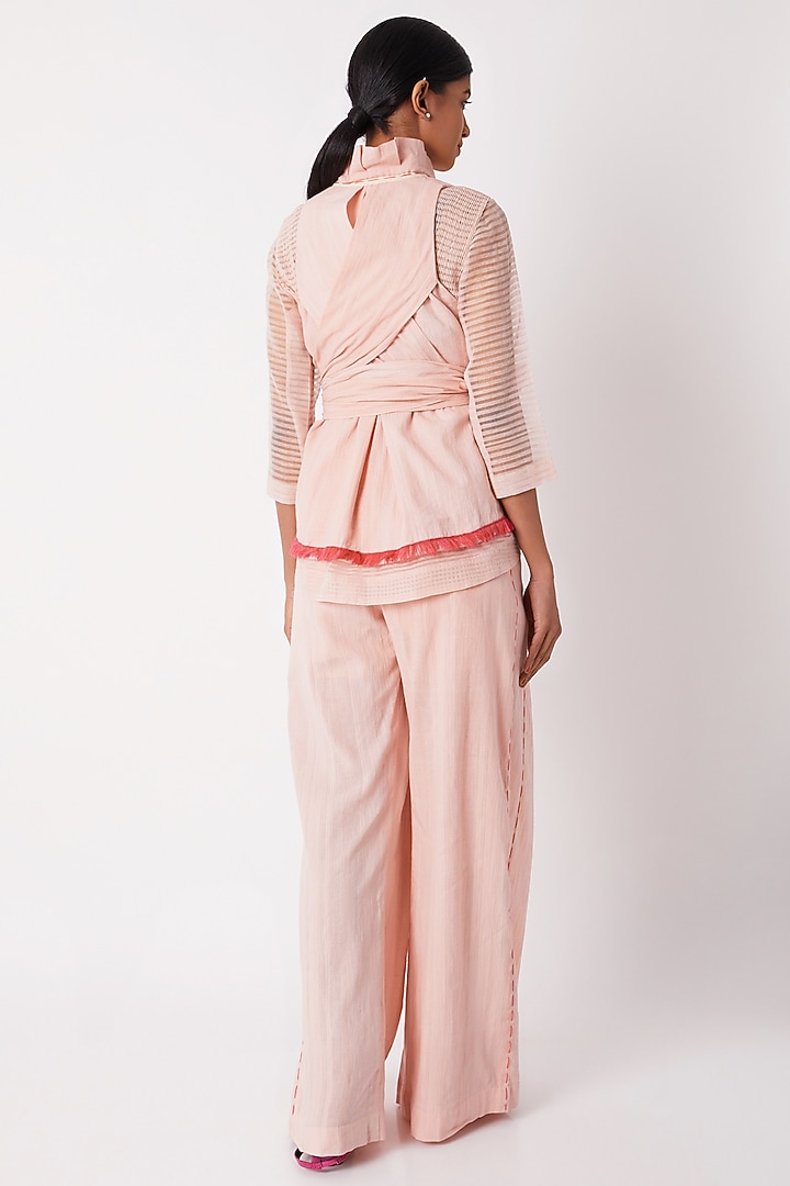 Blush Pink Layered Wrap Top by Tahweave at Pernia's Pop Up Shop