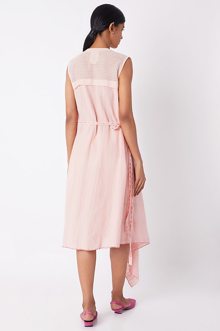 Blush Pink Asymmetric Overlayer Summer Dress by Tahweave at Pernia's Pop Up Shop