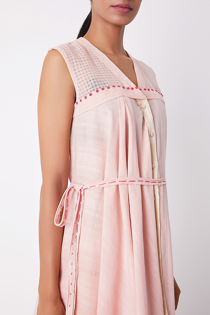 Blush Pink Asymmetric Overlayer Summer Dress by Tahweave at Pernia's Pop Up Shop