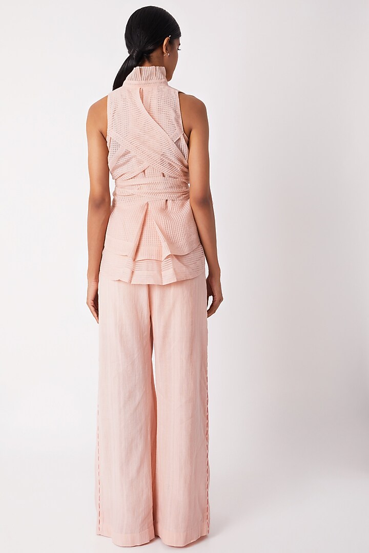 Blush Pink Sleeveless Wraped Top by Tahweave at Pernia's Pop Up Shop
