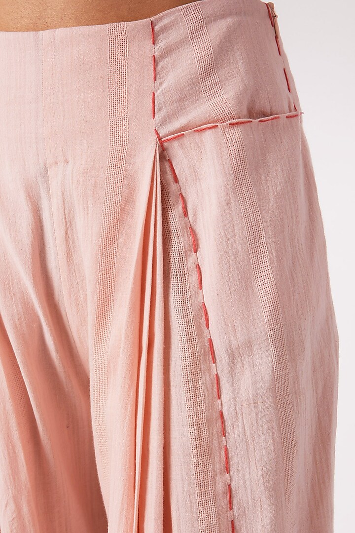 Blush Pink Pleated Pants by Tahweave at Pernia's Pop Up Shop