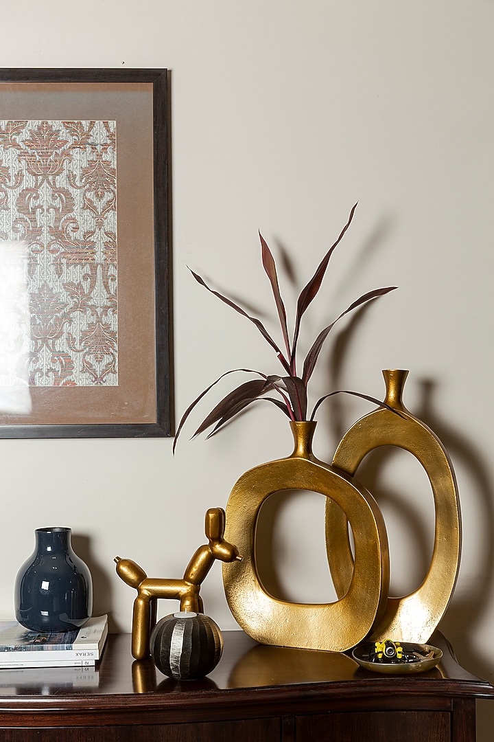Antique Brass Finished Aluminum Vase by Taho Living at Pernia's Pop Up Shop