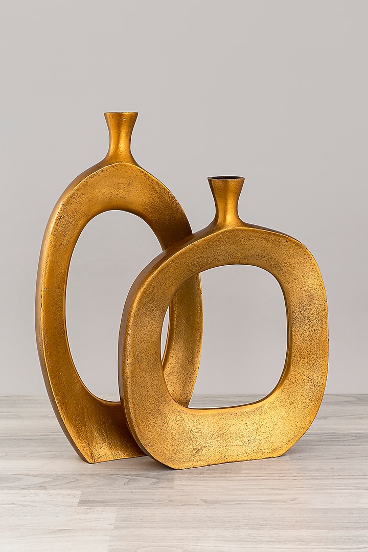 Antique Brass Finished Aluminum Vase by Taho Living at Pernia's Pop Up Shop