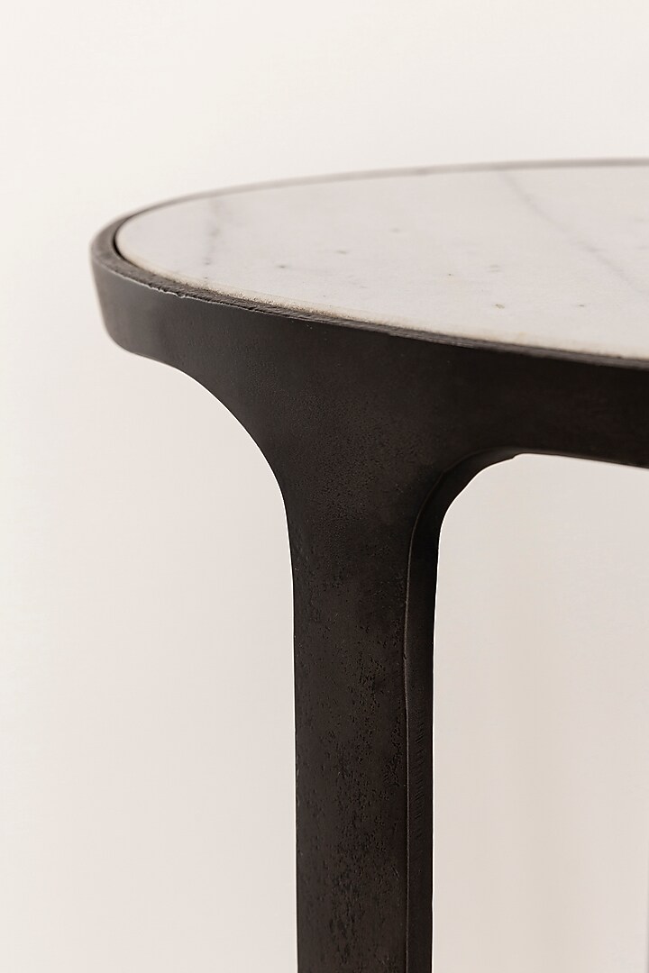 Antique Brass Finished & Graphite Black Marble Nesting Tables (Set of 2) by Taho Living at Pernia's Pop Up Shop