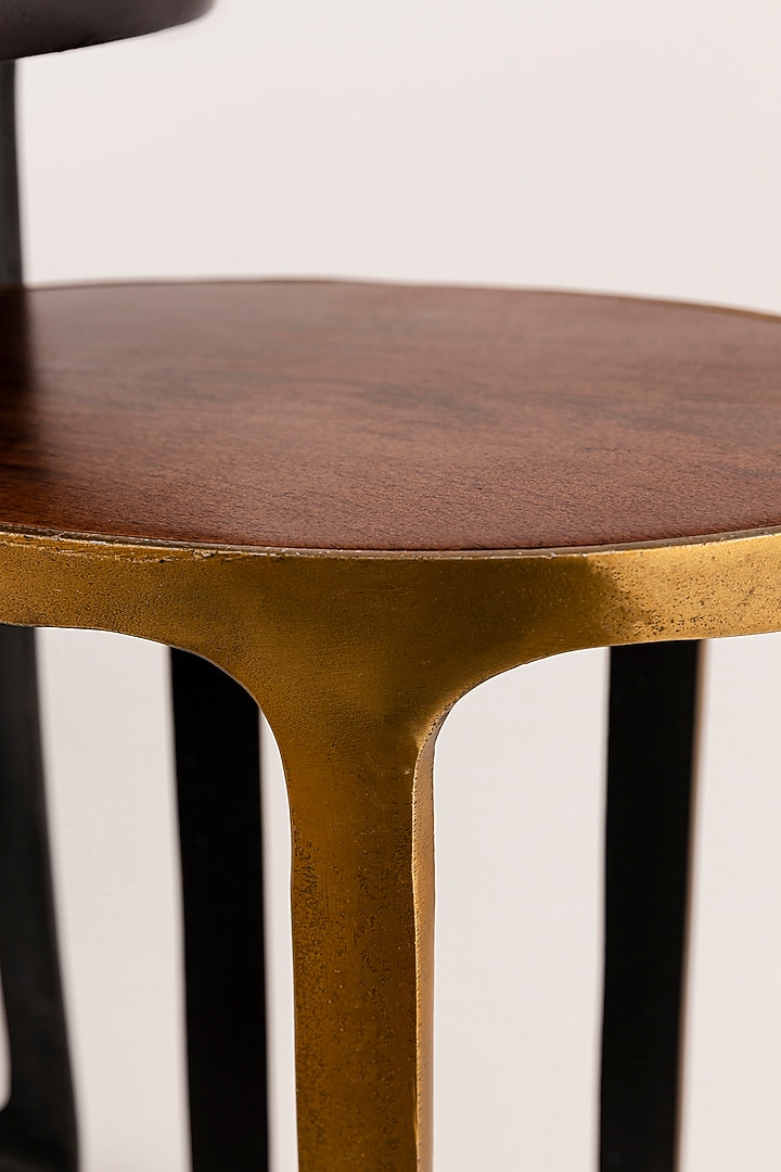 Antique Brass Finished & Graphite Black Mango Wood Nesting Tables (Set of 2) by Taho Living at Pernia's Pop Up Shop