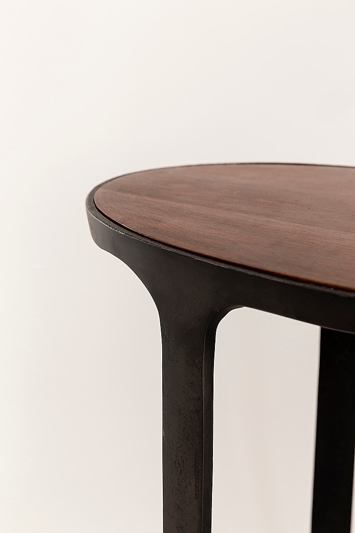 Antique Brass Finished & Graphite Black Mango Wood Nesting Tables (Set of 2) by Taho Living at Pernia's Pop Up Shop