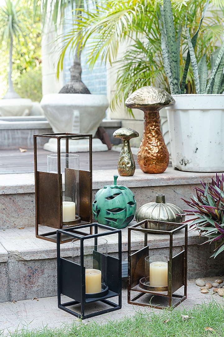Antique Brass Finished Handcrafted Lantern by Taho Living at Pernia's Pop Up Shop