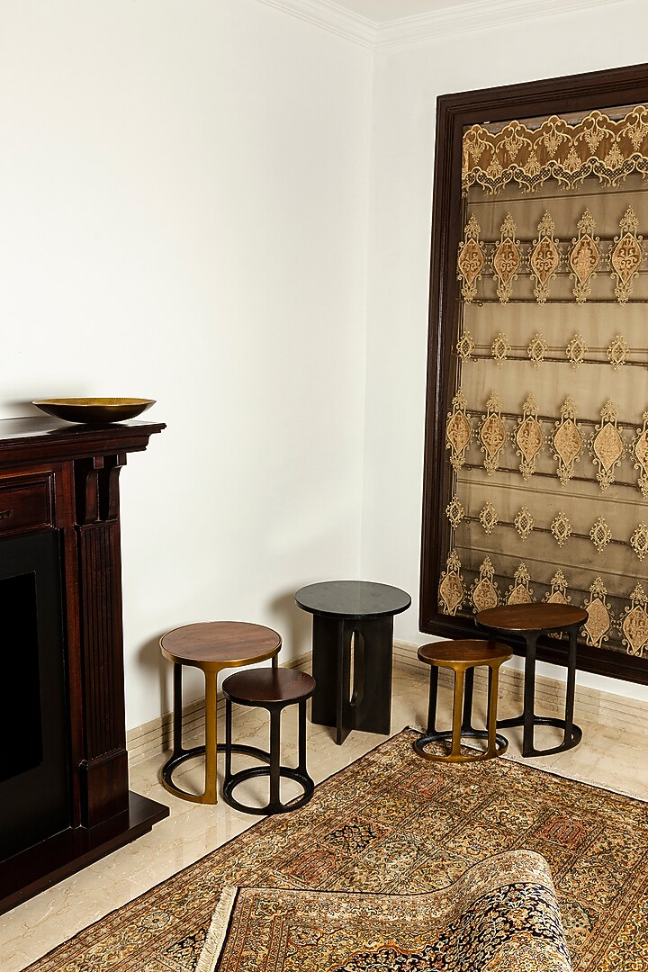 Antique Zinc Finished Iron End Table by Taho Living at Pernia's Pop Up Shop