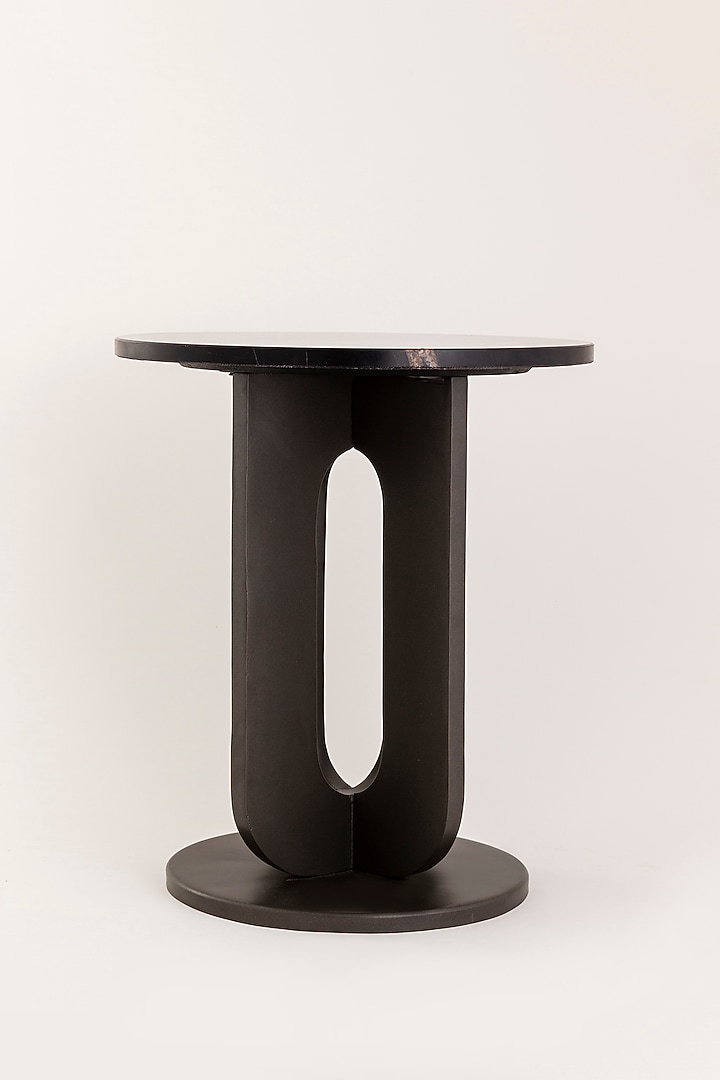 Antique Zinc Finished Iron & Marble End Table by Taho Living at Pernia's Pop Up Shop