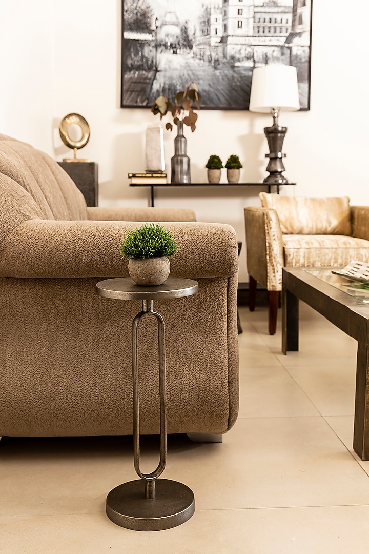 Nickel Antique Aluminium End Table by Taho Living at Pernia's Pop Up Shop