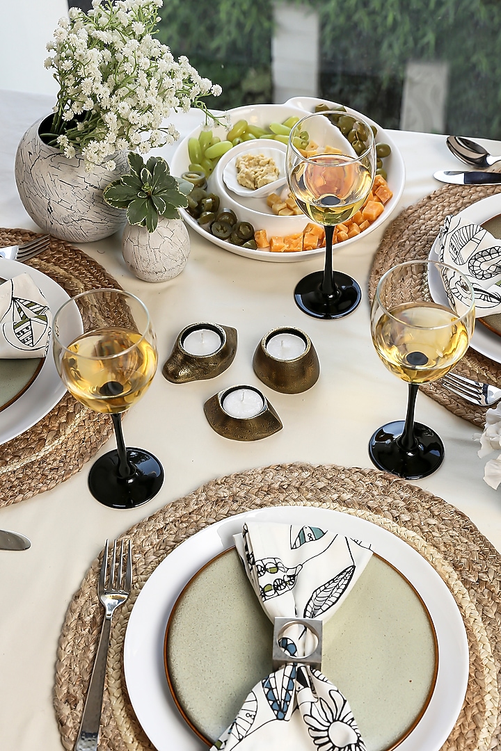 Brass Antique Aluminum Candle Holders (Set of 3) by Taho Living at Pernia's Pop Up Shop