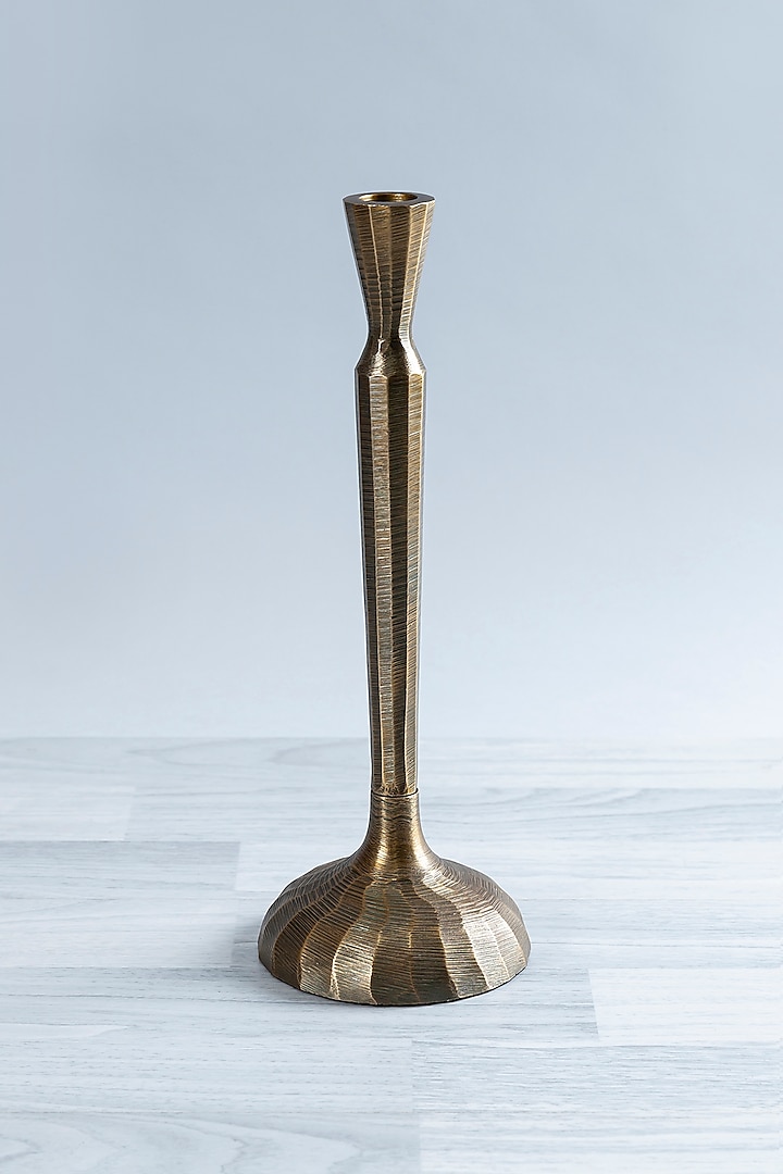 Brass Antique Aluminum Candle Holder by Taho Living