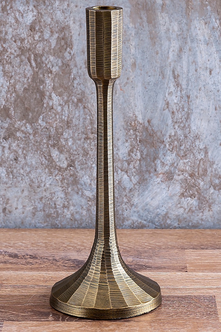 Antique Brass Aluminum Candle Holder by Taho Living