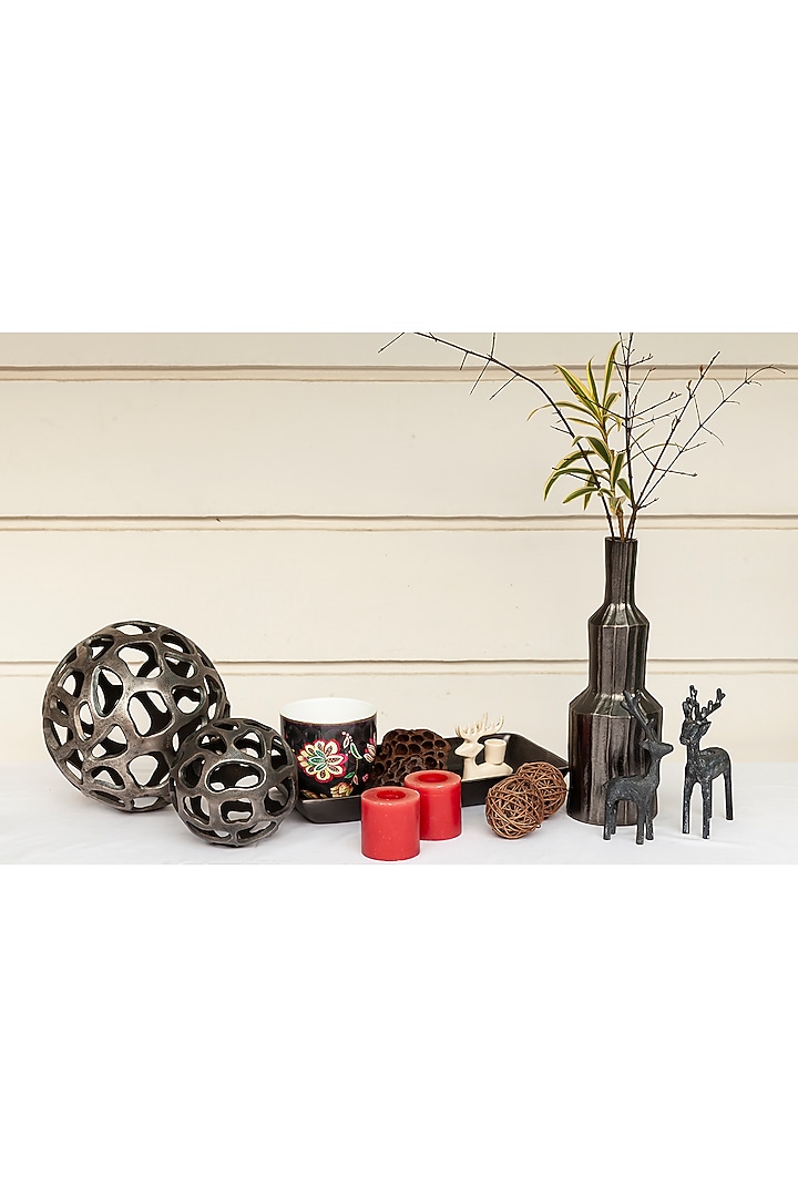 Graphite Handcrafted Aluminum Vase by Taho Living at Pernia's Pop Up Shop