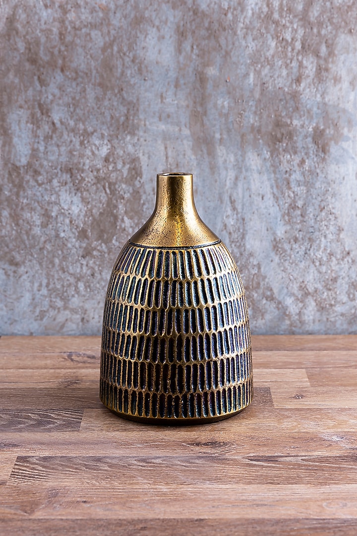 Antiqued Gold Finish Vase by Taho Living at Pernia's Pop Up Shop