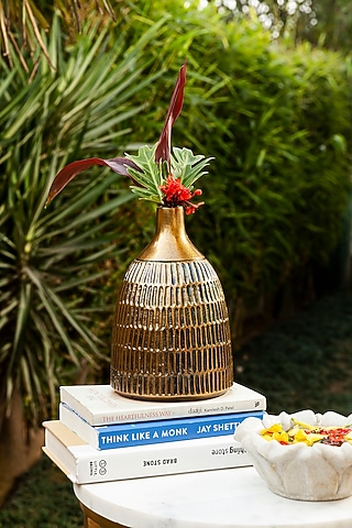 Antiqued Gold Finish Vase by Taho Living