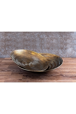 Brass Antique Platters (Set of 2) by Taho Living