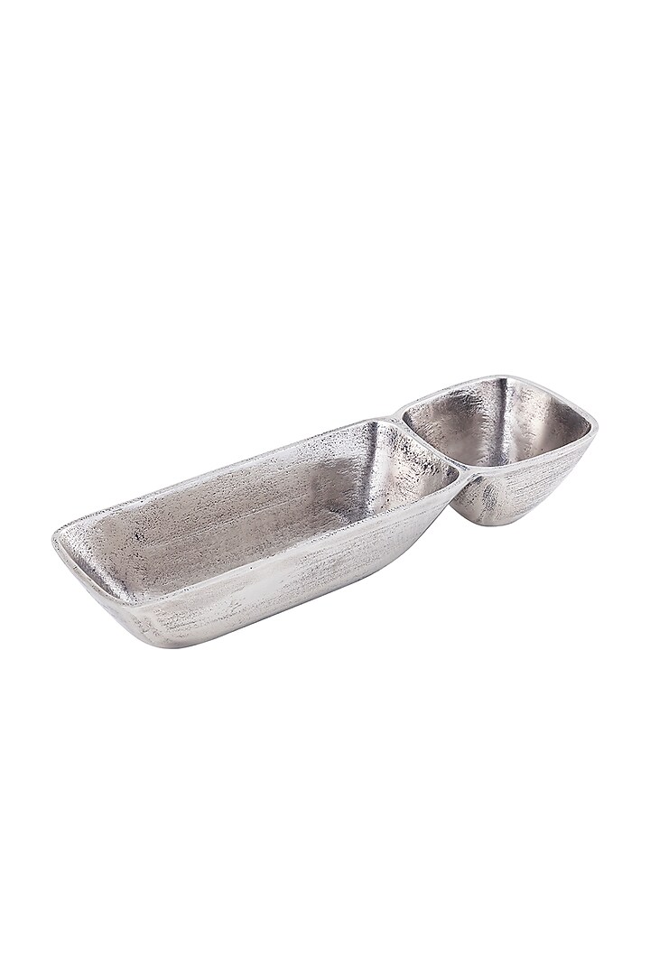 Antiqued Silver Finish Serving Platter by Taho Living