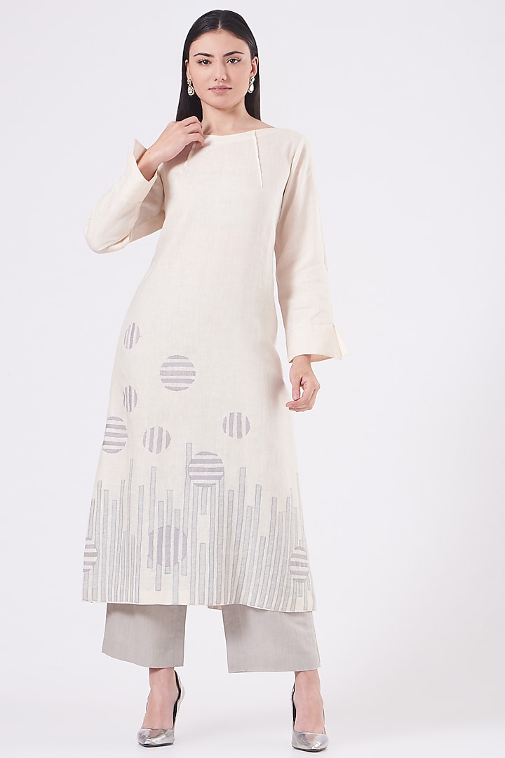 Blush Pink Embroidered Tunic Set by Taika By Poonam Bhagat