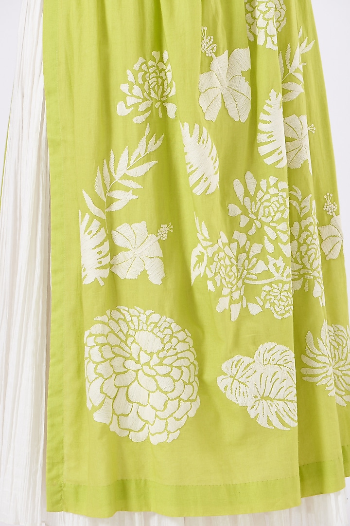 Lime Green Apron Vacation Dress by Taika By Poonam Bhagat at Pernia's Pop Up Shop