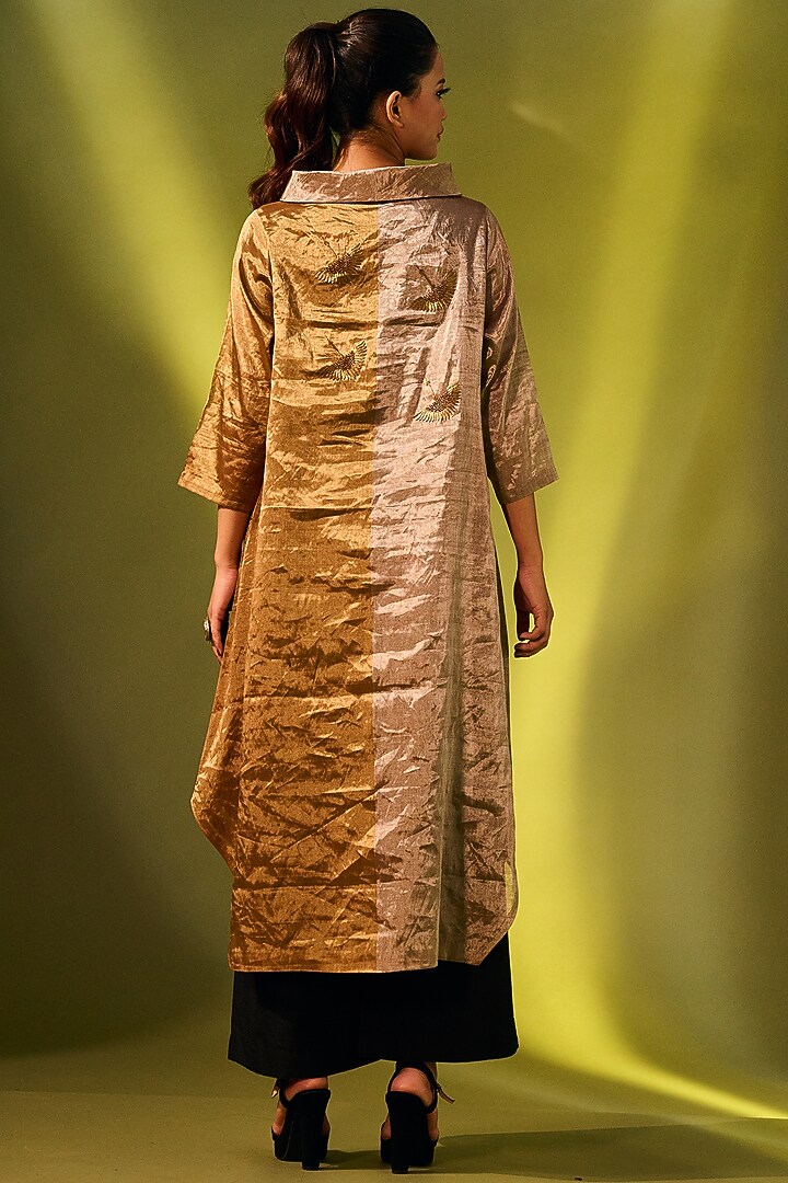Gold Embroidered Shaded Tunic Set by Taika By Poonam Bhagat at Pernia's Pop Up Shop