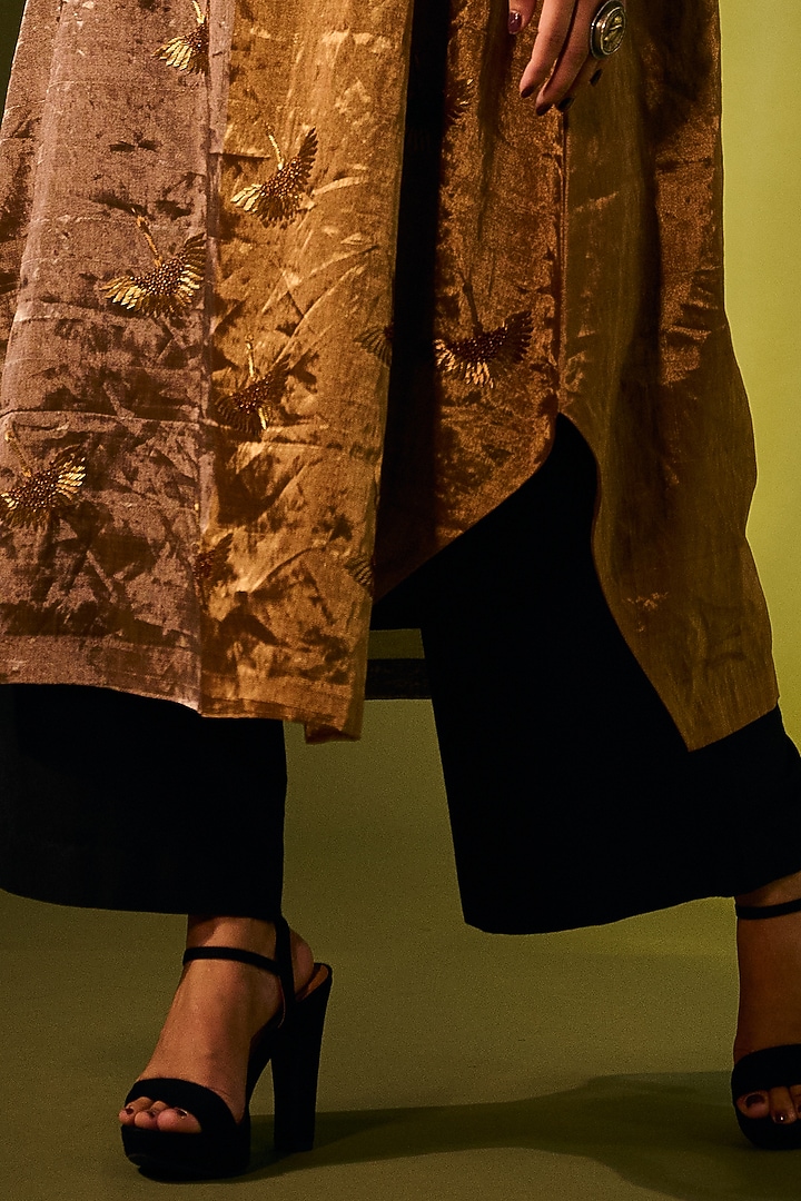 Gold Embroidered Shaded Tunic Set by Taika By Poonam Bhagat at Pernia's Pop Up Shop
