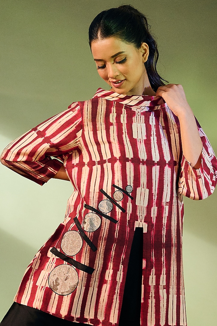 Red Printed Top by Taika By Poonam Bhagat at Pernia's Pop Up Shop