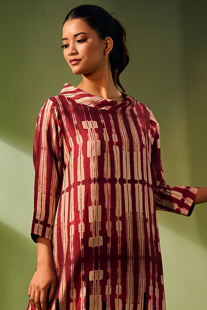 Red Printed Vacation Dress by Taika By Poonam Bhagat at Pernia's Pop Up Shop