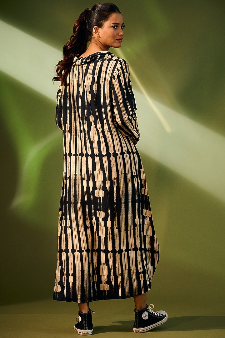 Black Printed Vacation Dress by Taika By Poonam Bhagat at Pernia's Pop Up Shop