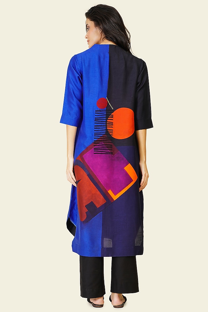 Multi-Colored Blended Silk Digital Printed Tunic Vacation Dress by TAIKA by Poonam Bhagat at Pernia's Pop Up Shop