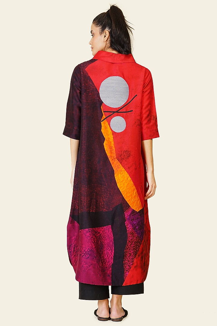 Multi-Colored Blended Silk Digital Printed Tunic Set by TAIKA by Poonam Bhagat at Pernia's Pop Up Shop