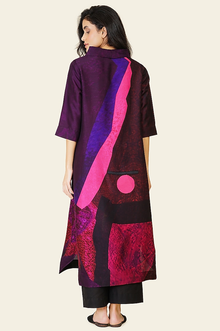Multi-Colored Blended Silk Digital Printed Tunic Vacation Dress by TAIKA by Poonam Bhagat at Pernia's Pop Up Shop