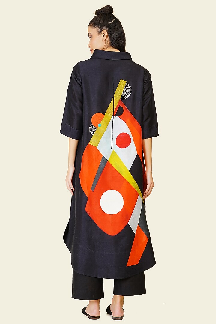 Multi-Colored Blended Silk Digital Printed Tunic Set by TAIKA by Poonam Bhagat at Pernia's Pop Up Shop