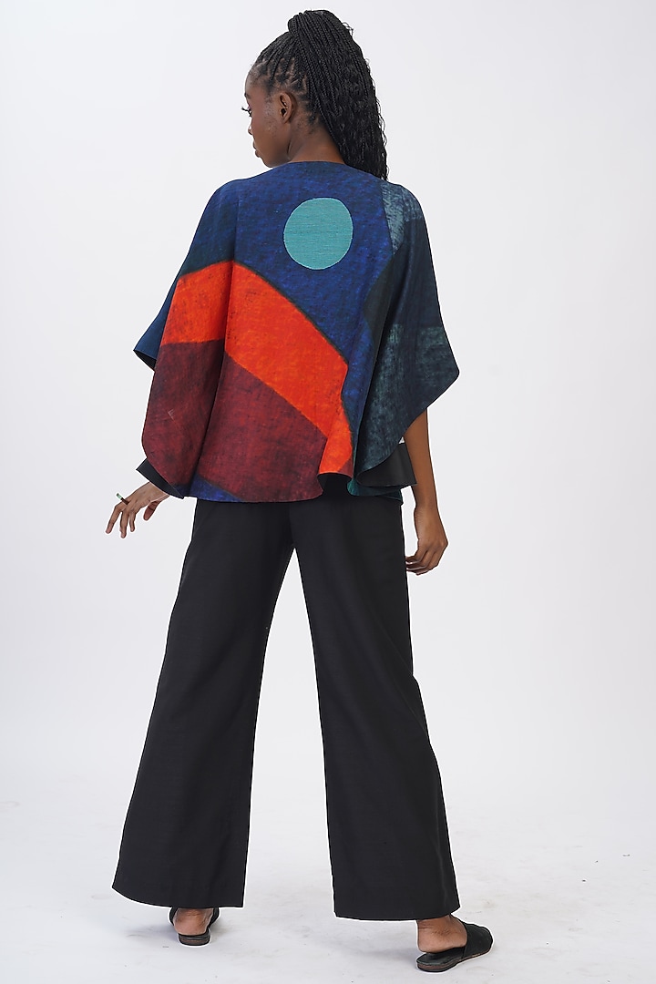 Multi-Colored Blended Silk Printed & Embroidered Top by TAIKA by Poonam Bhagat at Pernia's Pop Up Shop