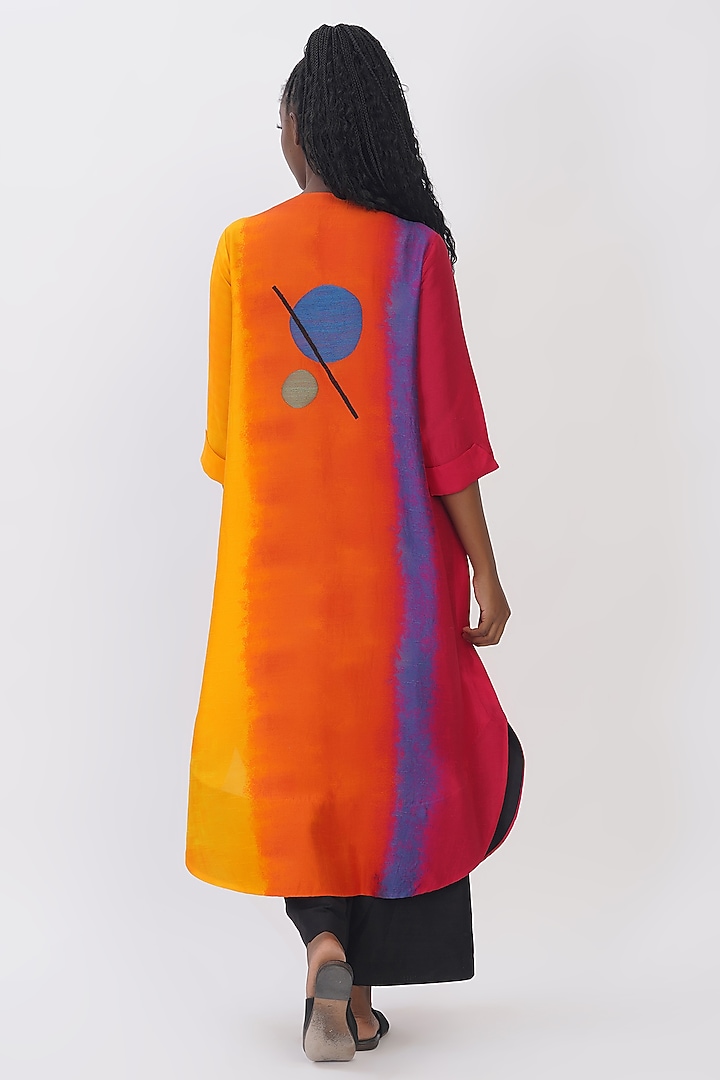 Multi-Colored Blended Silk Printed & Embroidered Tunic by TAIKA by Poonam Bhagat at Pernia's Pop Up Shop