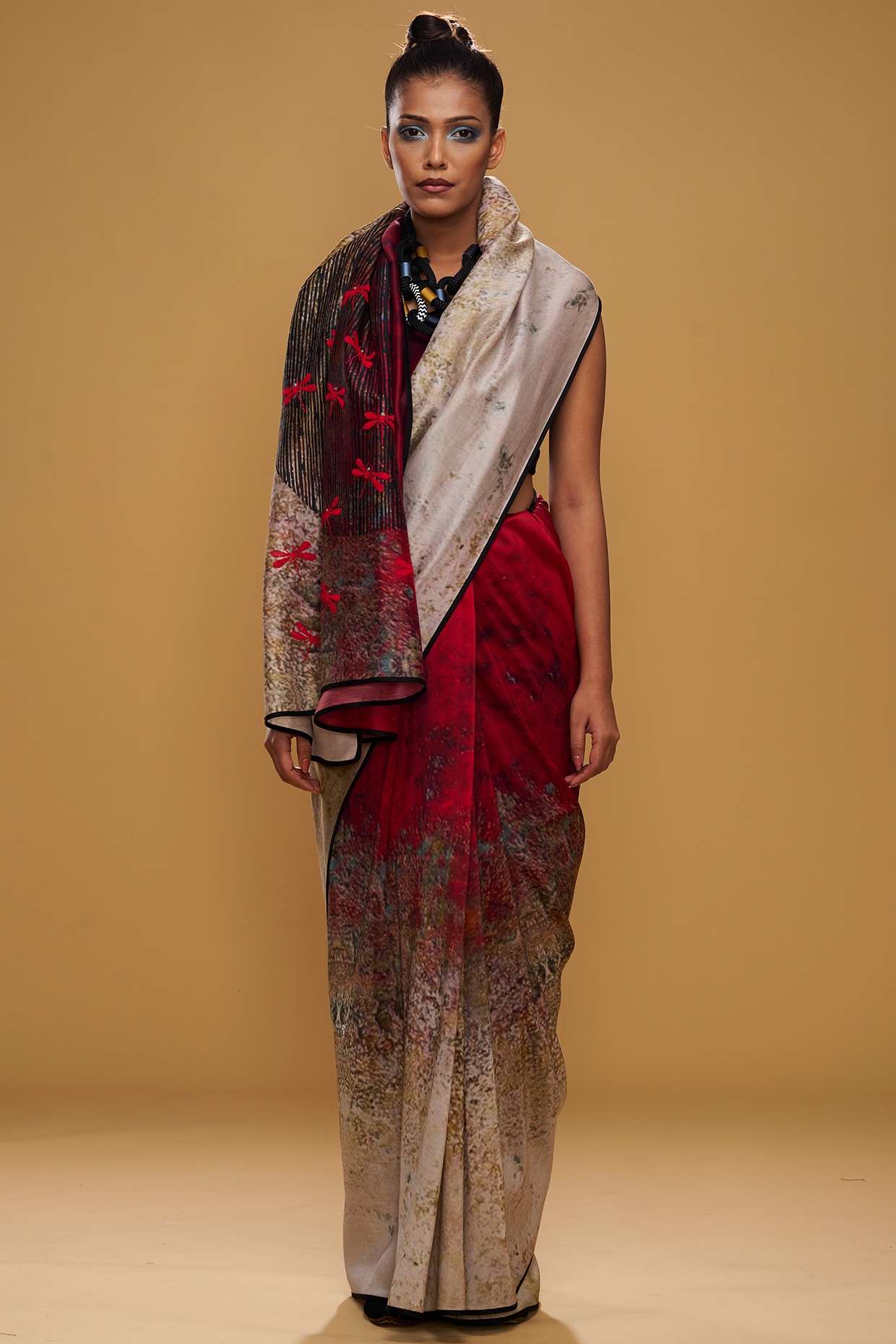 Buy Starry Red Bagh Print Chanderi Silk Saree - House Of Elegance – House  Of Elegance - Style That Inspires