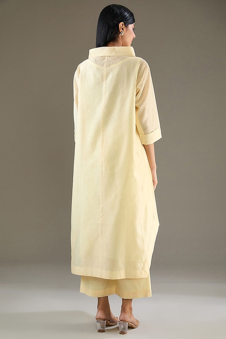 Ivory Chanderi Sequins Hand Embroidered Tunic Set by TAIKA by Poonam Bhagat at Pernia's Pop Up Shop