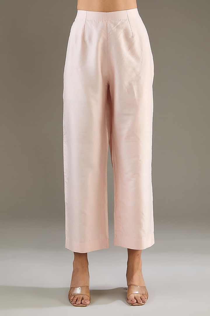 Blush Pink Chanderi Sequins Hand Embroidered Tunic Set by TAIKA by Poonam Bhagat at Pernia's Pop Up Shop